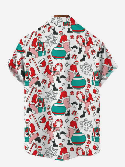 Men's Christmas Funny Graphic Short Sleeve Hawaiian Shirt